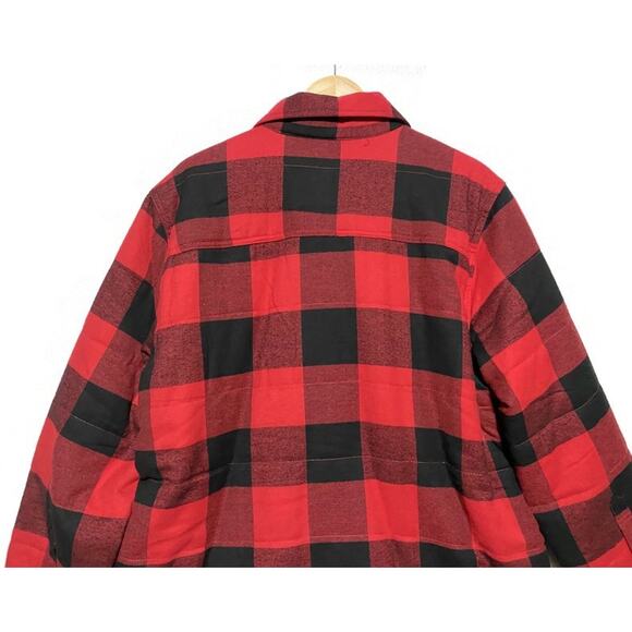 George Shirt Jacket Size Large 42-44 Buffalo Red Plaid Lined New With Tag - Picture 4 of 11
